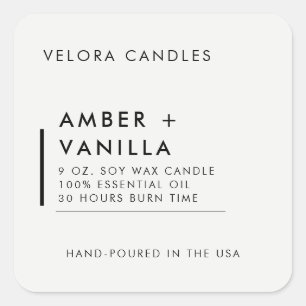Misty Pearl Modern Minimalist Candle Label Sticker