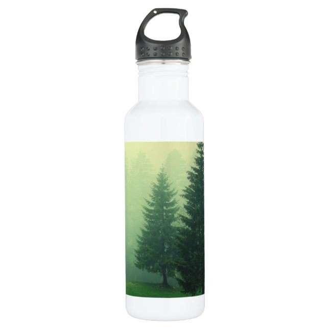 Misty Pine Forest 710 Ml Water Bottle (Front)