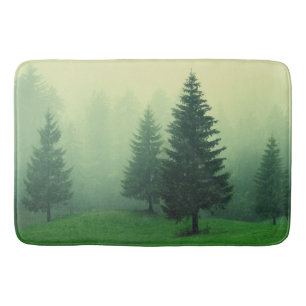 Misty Pine Forest Bath Mat
