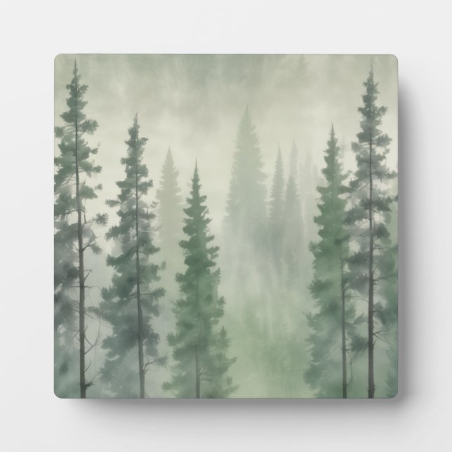 Misty Pine Forest Serenity Plaque (Front)