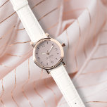 Misty Pink Solid Colour Custom Name<br><div class="desc">This pretty watch featured in rose gold has a Misty Pink solid colour face and the ability to add a custom name. Click "Personalise this Template" to easily change or remove the featured sample name.</div>