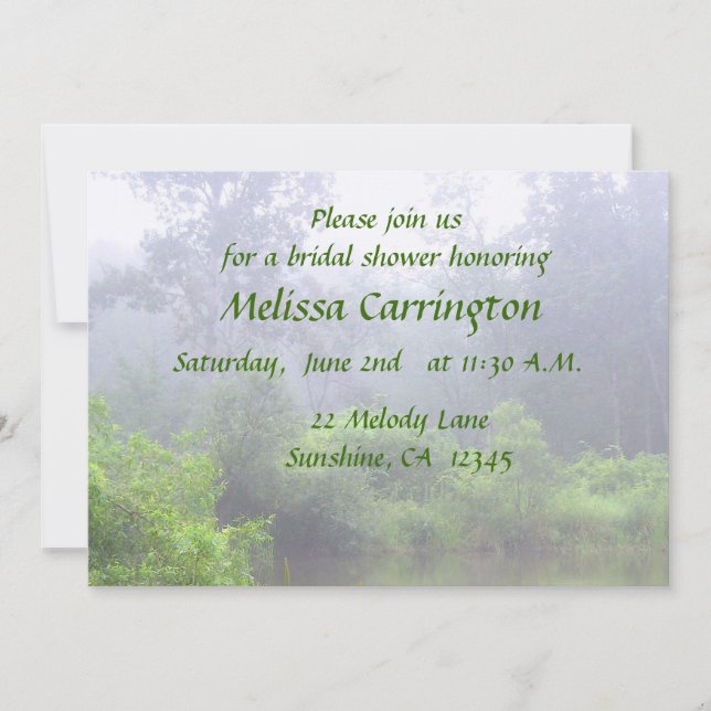 Misty Pond Bridal Shower Invitation (Front)