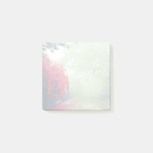 Misty Railroad Tracks Scenic Photo Post-it Notes (Front)