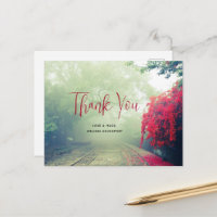 Misty Railroad Tracks Scenic Photo Thank You