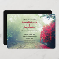 Misty Railroad Tracks Scenic Photo Wedding