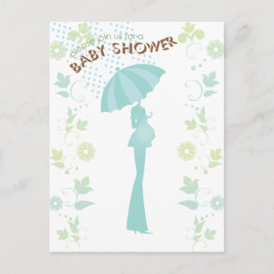 Misty Rain Baby Shower Invitation Postcard