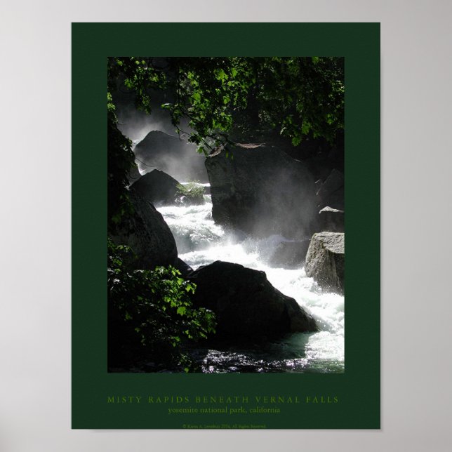Misty Rapids Beneath Vernal Falls Poster (Front)