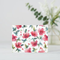 Misty Red Floral Pattern