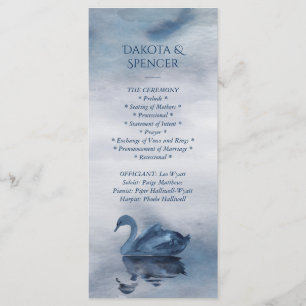 Misty Reflections   Dusty Blue Swan Lake Wedding Programme