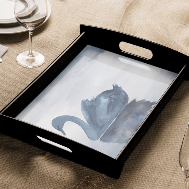 Misty Reflections | Moody Dusty Blue Swan on Lake Tissue Paper (Creator Uploaded)