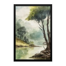 Misty River Escape – Tranquil Nature Wall Art