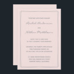 Misty Rose Blush Pink Wedding Invitations<br><div class="desc">Contemporary wedding invitation - CHANGE the background color to any color! We show beautiful misty rose / blush pink. Two rectangle border - DELETE them or CHANGE the color of the rectangles accent! CHANGE the fonts, the text, the color of the text. Use this template to design your own unique...</div>