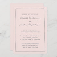Misty Rose Blush Pink Wedding Invitations