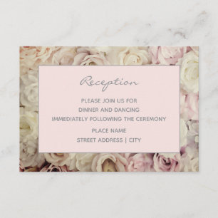 Misty Rose Blush Pink Wedding Reception Cards