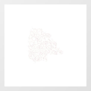 Misty Rose, Flush Mahogany, Decorative Design