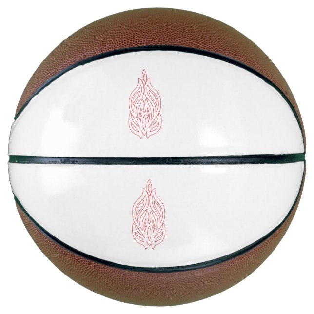 Misty Rose, Flush Mahogany, Decorative Design Basketball (Front)