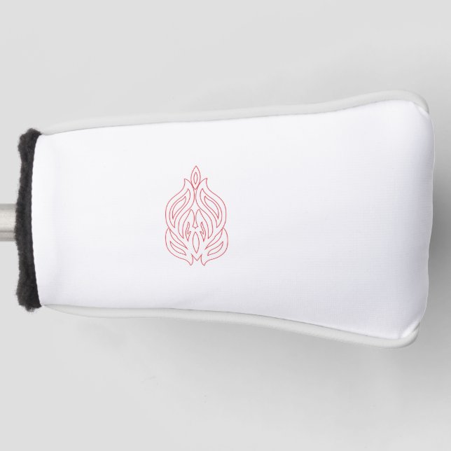 Misty Rose, Flush Mahogany, Decorative Design Golf Head Cover (Front)