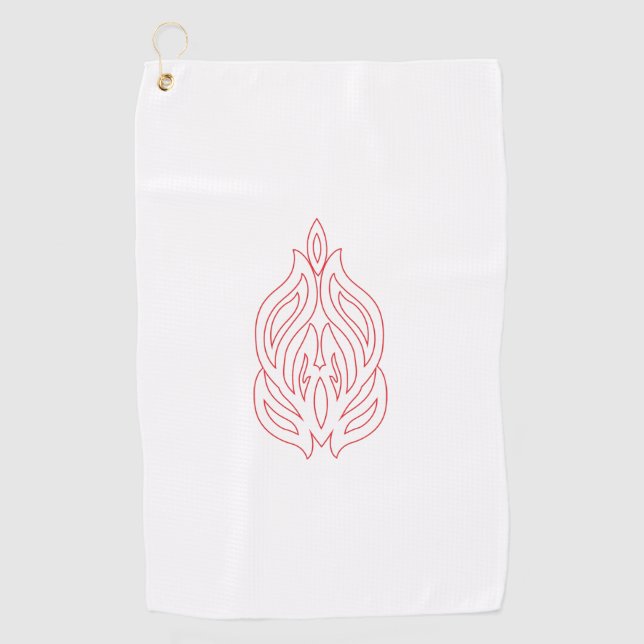 Misty Rose, Flush Mahogany, Decorative Design Golf Towel (Front)