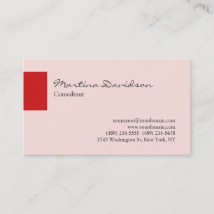 Misty Rose Red Elegant Stylish Business Card