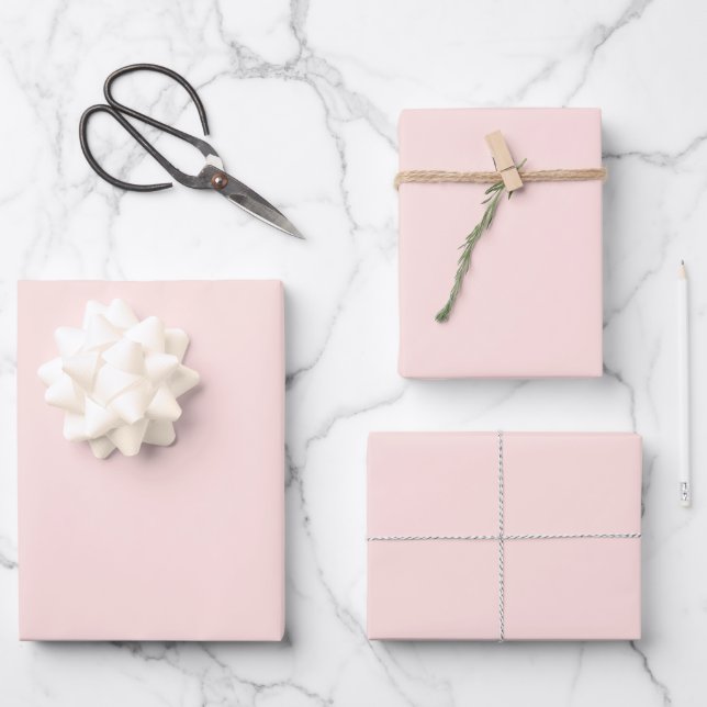 Misty Rose Solid Colour Wrapping Paper Sheet (Front)