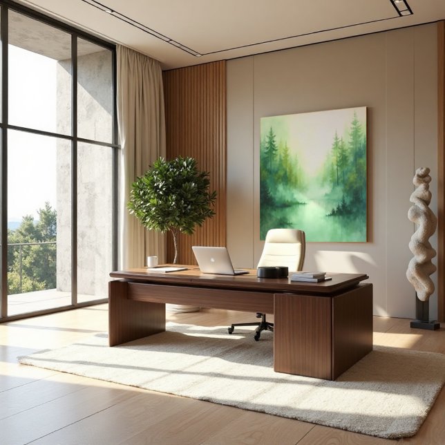 Misty Sage Abstract - Organic Modern Canvas Print (Misty Sage Art. Tranquil serenity for the modern space.)