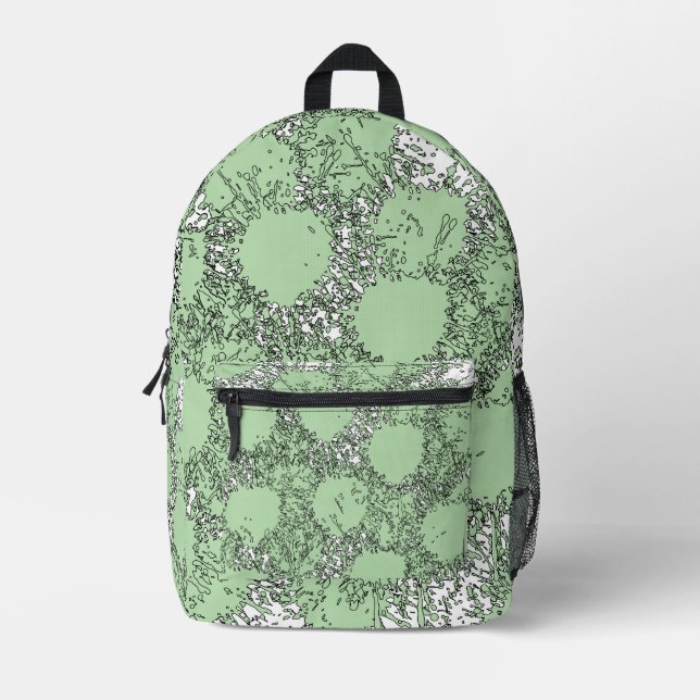 Misty Shamrocks Backpack – Chic & Artistic Green (Front)