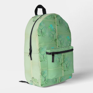 Misty Shamrocks Printed Backpack