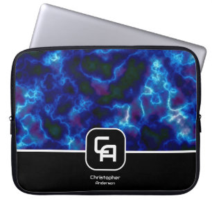 Misty Smoke Monogram Blue Laptop Sleeve