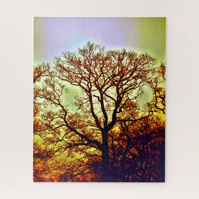 MISTY SUN TREES JIGSAW PUZZLE (Vertical)