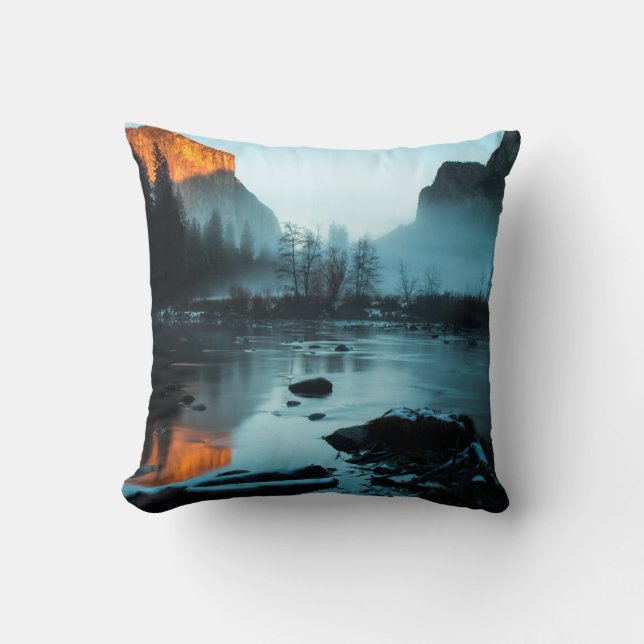 Misty Sunset in Yosemite Cushion (Front)