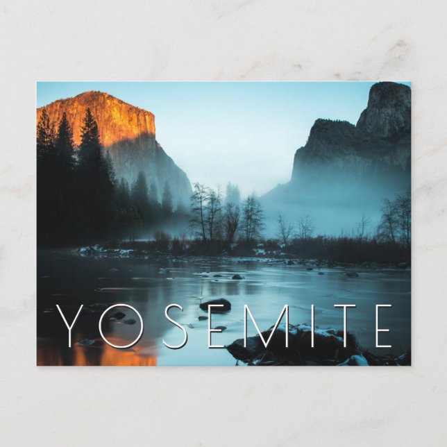 Misty Sunset in Yosemite Postcard (Front)
