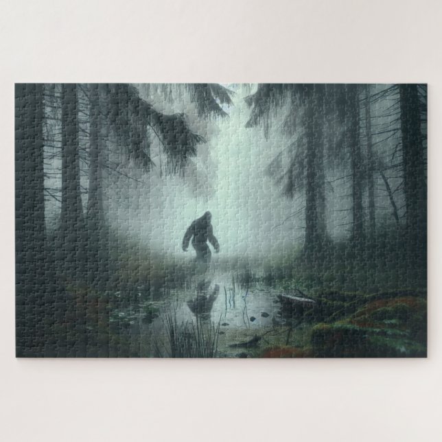 Misty Swamp Stalker, Bigfoot, Cryptid Jigsaw Puzzle (Horizontal)