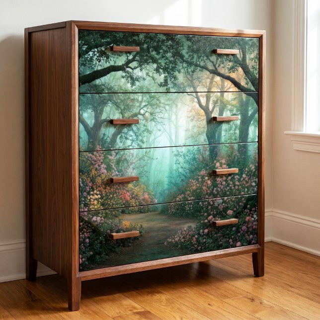 Misty Teal Enchanted Forest Path Decoupage Tissue Paper (Creator Uploaded)