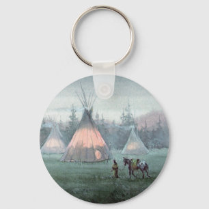 MISTY TIPI CAMP by SHARON SHARPE Key Ring