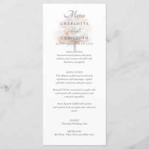 Misty tree wedding menu