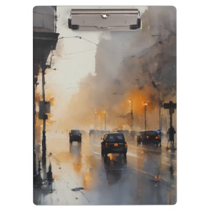 Misty Urban Evening Clipboard