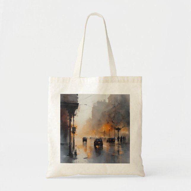 Misty Urban Evening  Tote Bag (Front)