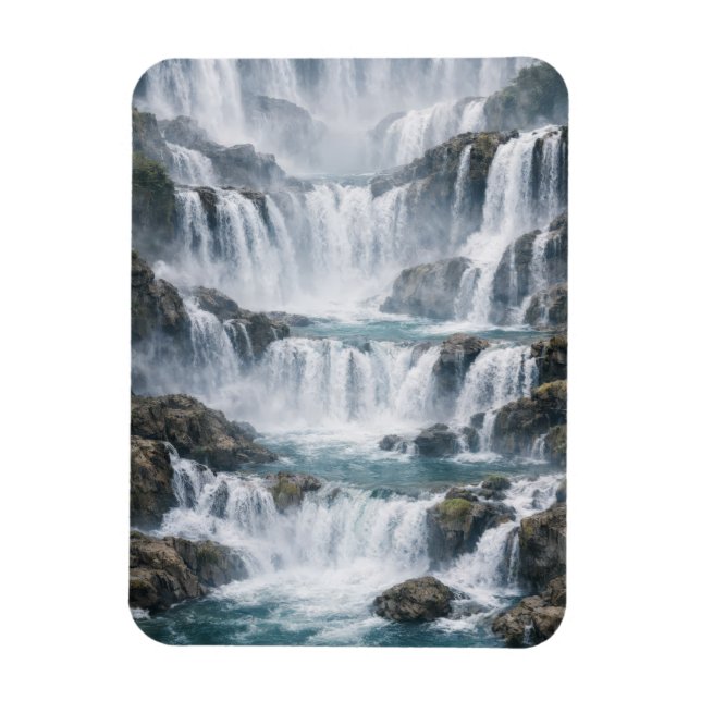 Misty Waterfall Landscape Magnet (Vertical)