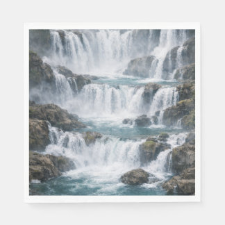 Misty Waterfall Landscape Napkin