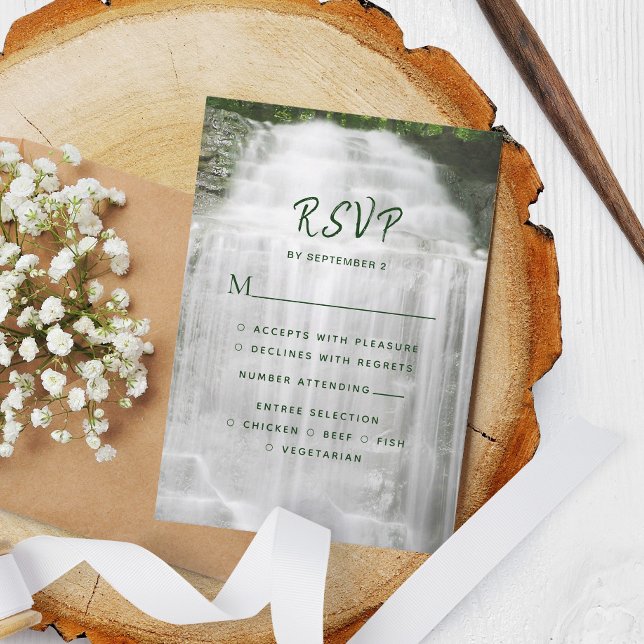 Misty Waterfall Nature Wedding RSVP (Creator Uploaded)