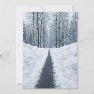 Misty Winter Forest Path Winter LandscapInvitation Invitation