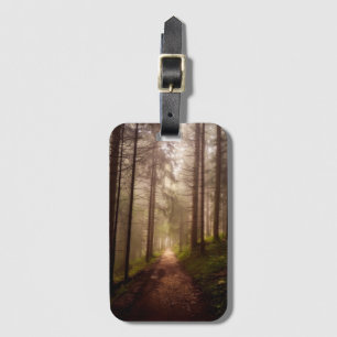 Misty Woodland Path Luggage Tag