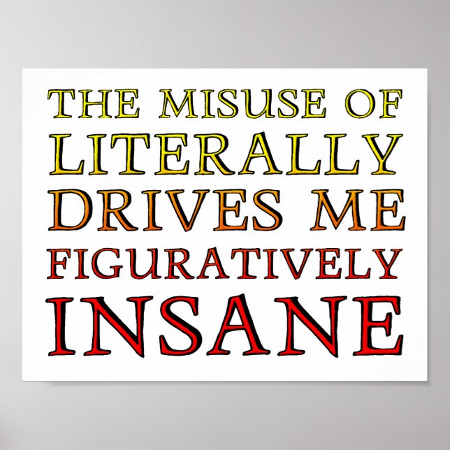 Misuse of Literally Funny Poster (Front)