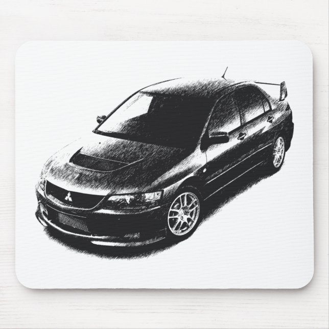 Mit Lancer Evo IX streaked Mouse Pad (Front)