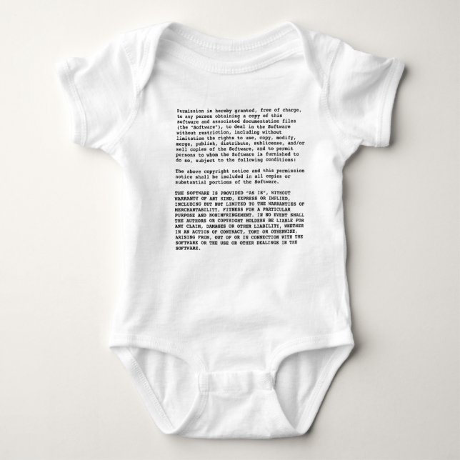 MIT License Baby Bodysuit (Front)