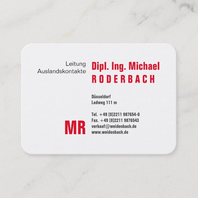 Mit Monogram Business Card (Front)