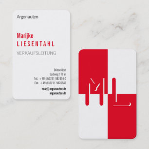 Mit Monogram Hochformat Visitenkarte Business Card