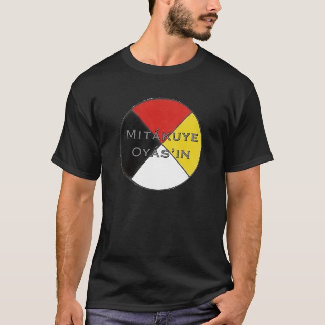Mitakuye Oyasin Men's Dark Colours Lakota T-Shirt (Front)