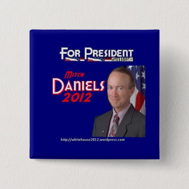 Mitch Daniels for President 15 Cm Square Badge (Front)