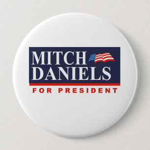 MITCH DANIELS FOR PRESIDENT (Banner) 10 Cm Round Badge